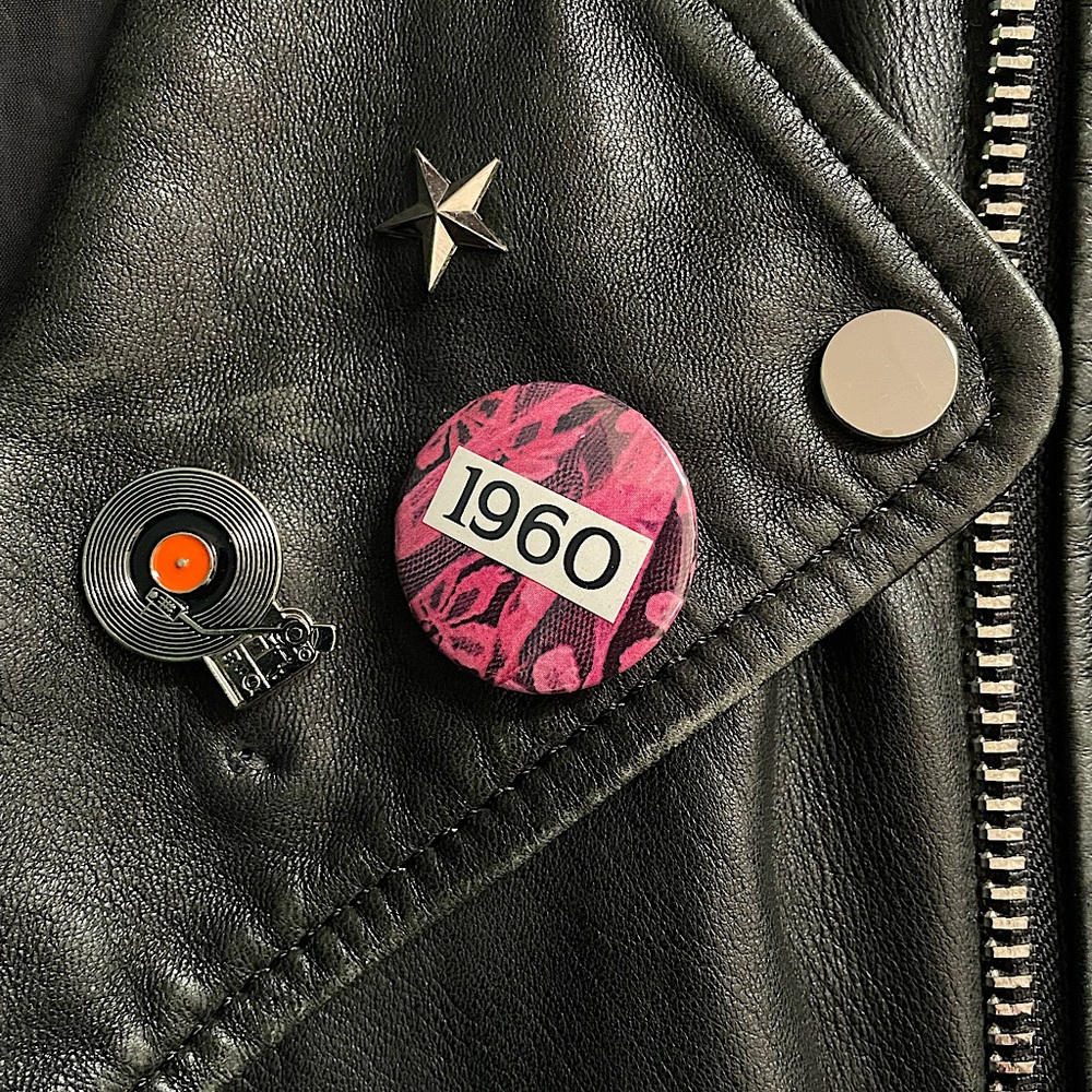 Vintage handmade button pin